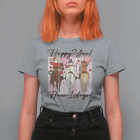 Western Christmas Horse Rider T Shirt For Women Happy Yee Haw Lidays - Wonder Print Shop
