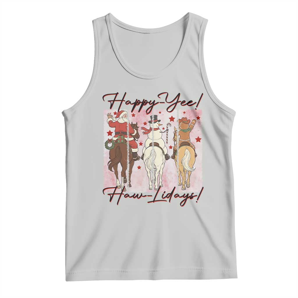 Western Christmas Horse Rider Tank Top Happy Yee Haw Lidays - Wonder Print Shop