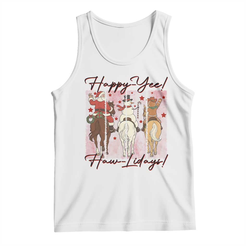 Western Christmas Horse Rider Tank Top Happy Yee Haw Lidays - Wonder Print Shop
