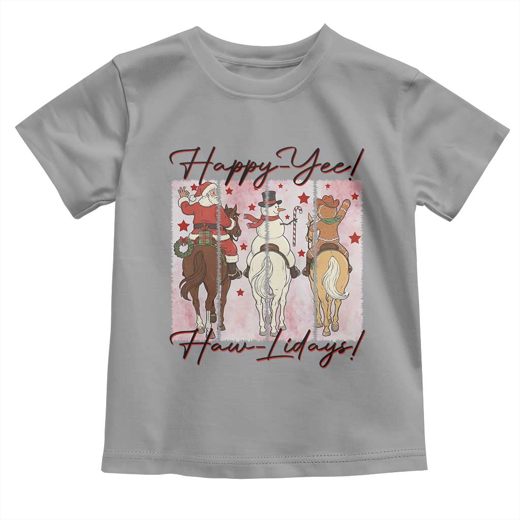 Western Christmas Horse Rider Toddler T Shirt Happy Yee Haw Lidays - Wonder Print Shop