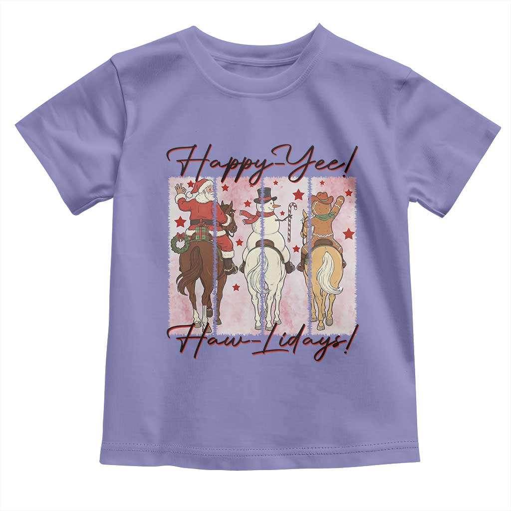 Western Christmas Horse Rider Toddler T Shirt Happy Yee Haw Lidays - Wonder Print Shop