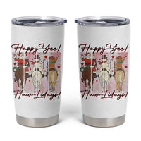 Western Christmas Horse Rider Tumbler Cup Happy Yee Haw Lidays - Wonder Print Shop