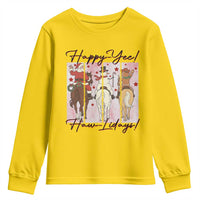 Western Christmas Horse Rider Youth Sweatshirt Happy Yee Haw Lidays - Wonder Print Shop