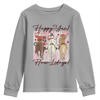 Western Christmas Horse Rider Youth Sweatshirt Happy Yee Haw Lidays - Wonder Print Shop