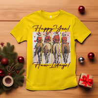Happy Yee Haw Lidays T Shirt Western Christmas Horse Rider Cowgirl Gift - Wonder Print Shop