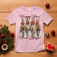 Happy Yee Haw Lidays T Shirt Western Christmas Horse Rider Cowgirl Gift - Wonder Print Shop