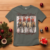 Happy Yee Haw Lidays T Shirt Western Christmas Horse Rider Cowgirl Gift - Wonder Print Shop