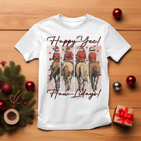 Happy Yee Haw Lidays T Shirt Western Christmas Horse Rider Cowgirl Gift - Wonder Print Shop