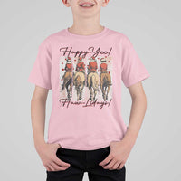 Happy Yee Haw Lidays T Shirt For Kid Western Christmas Horse Rider Cowgirl Gift - Wonder Print Shop