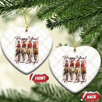 Happy Yee Haw Lidays Ceramic Ornament Western Christmas Horse Rider Cowgirl Gift - Wonder Print Shop