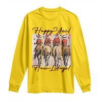 Happy Yee Haw Lidays Long Sleeve Shirt Western Christmas Horse Rider Cowgirl Gift - Wonder Print Shop