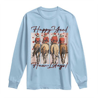 Happy Yee Haw Lidays Long Sleeve Shirt Western Christmas Horse Rider Cowgirl Gift - Wonder Print Shop
