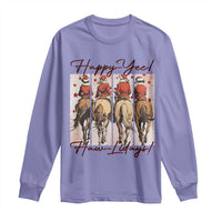 Happy Yee Haw Lidays Long Sleeve Shirt Western Christmas Horse Rider Cowgirl Gift - Wonder Print Shop