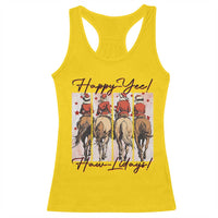 Happy Yee Haw Lidays Racerback Tank Top Western Christmas Horse Rider Cowgirl Gift - Wonder Print Shop