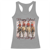 Happy Yee Haw Lidays Racerback Tank Top Western Christmas Horse Rider Cowgirl Gift - Wonder Print Shop