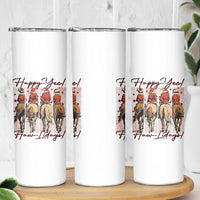 Happy Yee Haw Lidays Skinny Tumbler Western Christmas Horse Rider Cowgirl Gift - Wonder Print Shop