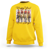 Happy Yee Haw Lidays Sweatshirt Western Christmas Horse Rider Cowgirl Gift - Wonder Print Shop