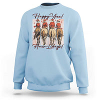 Happy Yee Haw Lidays Sweatshirt Western Christmas Horse Rider Cowgirl Gift - Wonder Print Shop