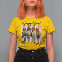 Happy Yee Haw Lidays T Shirt For Women Western Christmas Horse Rider Cowgirl Gift - Wonder Print Shop