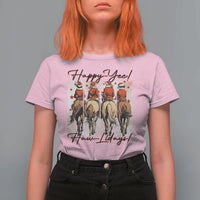 Happy Yee Haw Lidays T Shirt For Women Western Christmas Horse Rider Cowgirl Gift - Wonder Print Shop