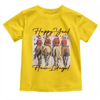 Happy Yee Haw Lidays Toddler T Shirt Western Christmas Horse Rider Cowgirl Gift - Wonder Print Shop