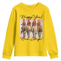 Happy Yee Haw Lidays Youth Sweatshirt Western Christmas Horse Rider Cowgirl Gift - Wonder Print Shop