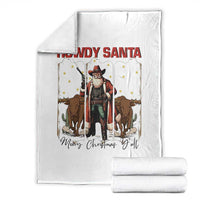 Howdy Santa Merry Christmas Y'all Throw Blanket Funny Western Bull Riding - Wonder Print Shop