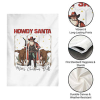 Howdy Santa Merry Christmas Y'all Garden Flag Funny Western Bull Riding - Wonder Print Shop