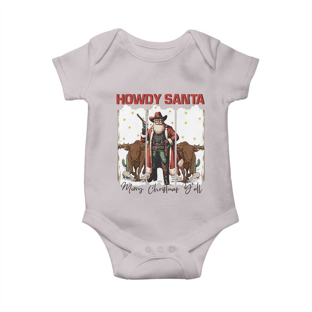 Howdy Santa Merry Christmas Y'all Baby Onesie Funny Western Bull Riding - Wonder Print Shop