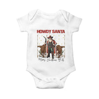 Howdy Santa Merry Christmas Y'all Baby Onesie Funny Western Bull Riding - Wonder Print Shop