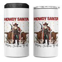 Howdy Santa Merry Christmas Y'all 4 in 1 Can Cooler Tumbler Funny Western Bull Riding - Wonder Print Shop
