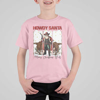 Howdy Santa Merry Christmas Y'all T Shirt For Kid Funny Western Bull Riding - Wonder Print Shop