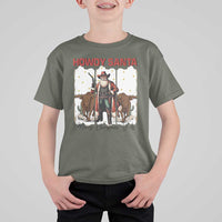 Howdy Santa Merry Christmas Y'all T Shirt For Kid Funny Western Bull Riding - Wonder Print Shop