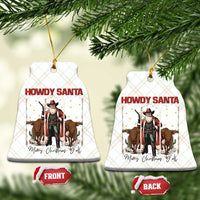 Howdy Santa Merry Christmas Y'all Ceramic Ornament Funny Western Bull Riding - Wonder Print Shop