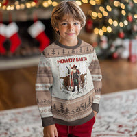 Howdy Santa Merry Xmas Y'all Ugly Christmas Sweater Funny Western Bull Riding - Wonder Print Shop