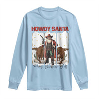 Howdy Santa Merry Christmas Y'all Long Sleeve Shirt Funny Western Bull Riding - Wonder Print Shop