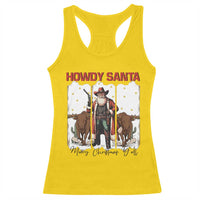 Howdy Santa Merry Christmas Y'all Racerback Tank Top Funny Western Bull Riding - Wonder Print Shop