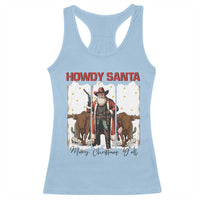 Howdy Santa Merry Christmas Y'all Racerback Tank Top Funny Western Bull Riding - Wonder Print Shop