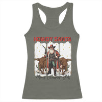 Howdy Santa Merry Christmas Y'all Racerback Tank Top Funny Western Bull Riding - Wonder Print Shop