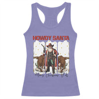 Howdy Santa Merry Christmas Y'all Racerback Tank Top Funny Western Bull Riding - Wonder Print Shop