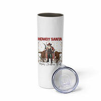 Howdy Santa Merry Christmas Y'all Skinny Tumbler Funny Western Bull Riding - Wonder Print Shop