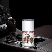 Howdy Santa Merry Christmas Y'all Skinny Tumbler Funny Western Bull Riding - Wonder Print Shop