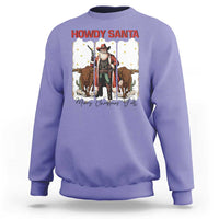 Howdy Santa Merry Christmas Y'all Sweatshirt Funny Western Bull Riding - Wonder Print Shop