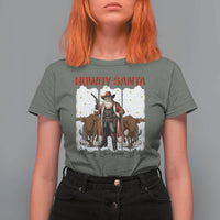 Howdy Santa Merry Christmas Y'all T Shirt For Women Funny Western Bull Riding - Wonder Print Shop