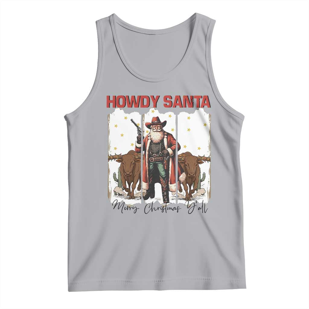 Howdy Santa Merry Christmas Y'all Tank Top Funny Western Bull Riding - Wonder Print Shop