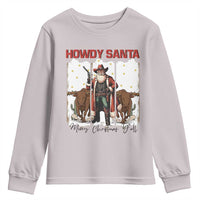 Howdy Santa Merry Christmas Y'all Youth Sweatshirt Funny Western Bull Riding - Wonder Print Shop