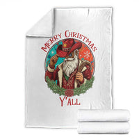 Howdy Santa Merry Christmas Y'all Throw Blanket Funny Western Holiday Gift - Wonder Print Shop