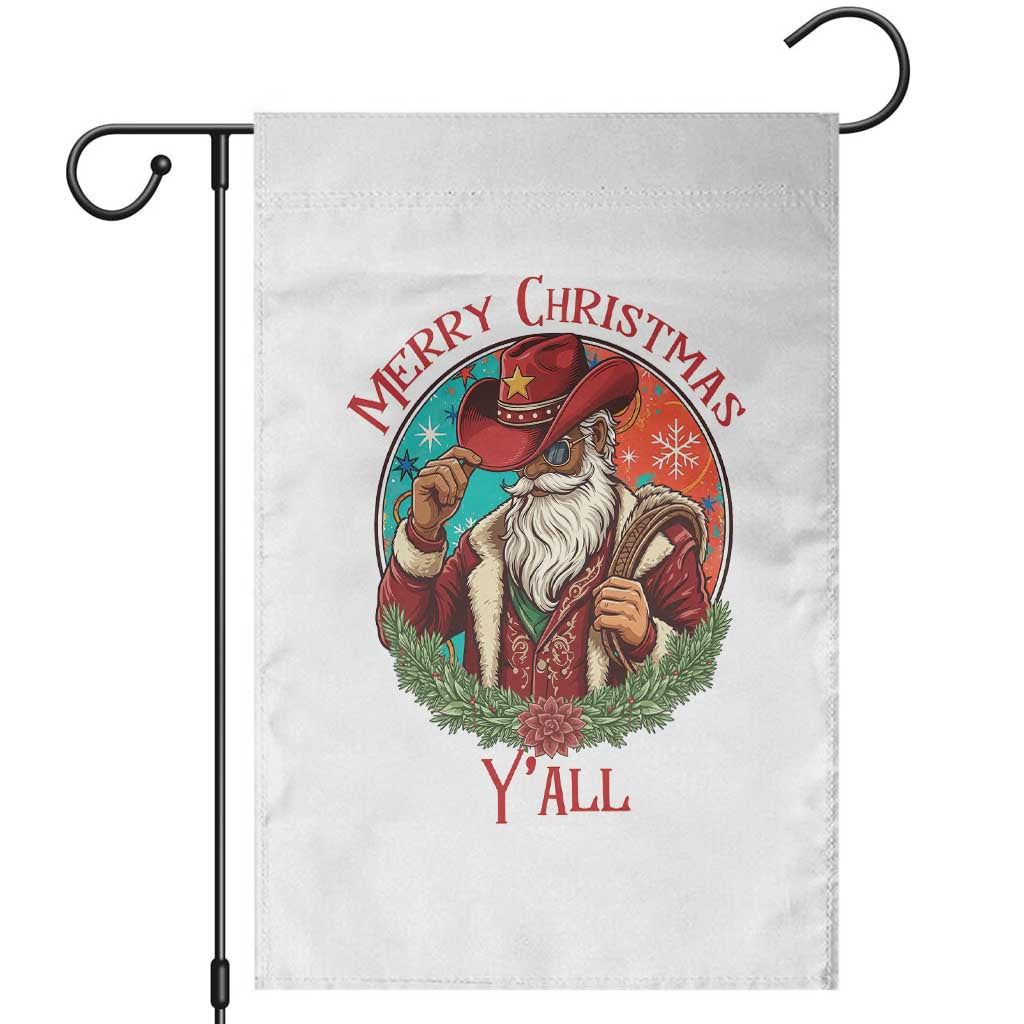 Howdy Santa Merry Christmas Y'all Garden Flag Funny Western Holiday Gift - Wonder Print Shop