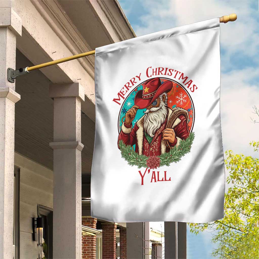 Howdy Santa Merry Christmas Y'all Garden Flag Funny Western Holiday Gift - Wonder Print Shop