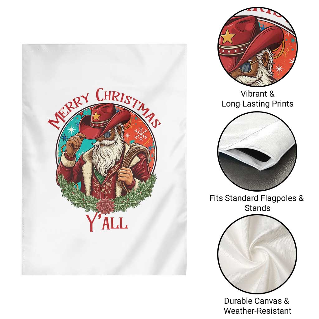 Howdy Santa Merry Christmas Y'all Garden Flag Funny Western Holiday Gift - Wonder Print Shop
